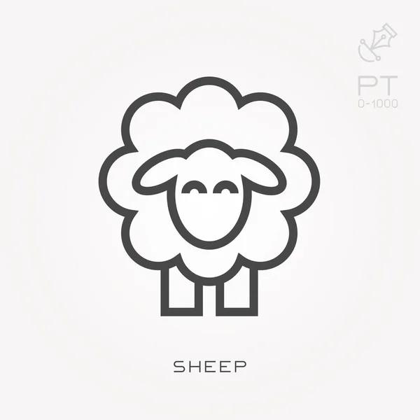 Ligne icône moutons — Image vectorielle