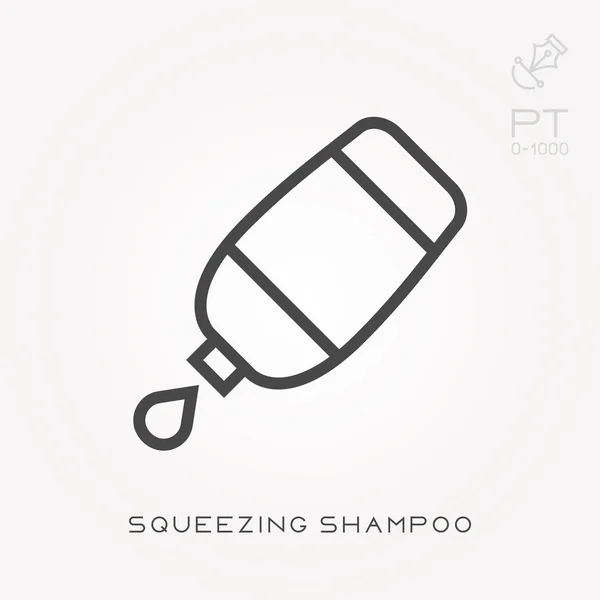 Ikona čáry při stlačení šampónu — Stockový vektor