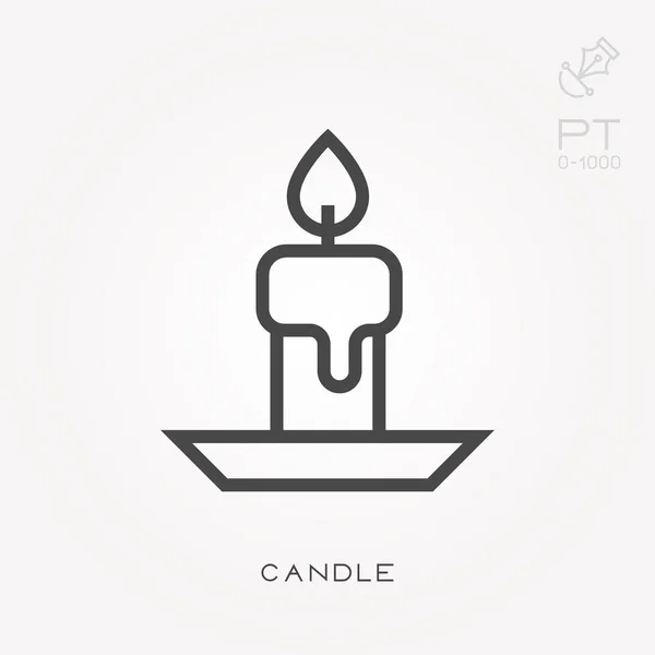 Linea icona candela — Vettoriale Stock