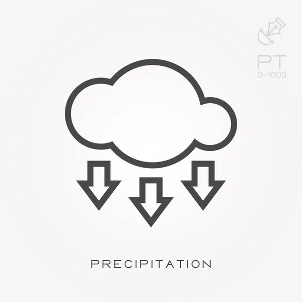 Icono de línea precipitación — Archivo Imágenes Vectoriales