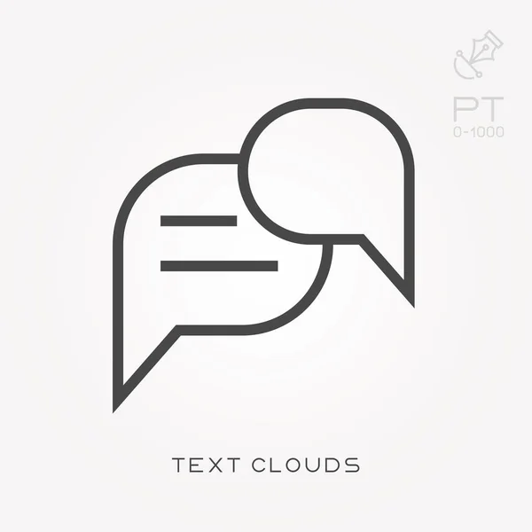 Tekst wolken in het regelpictogram — Stockvector