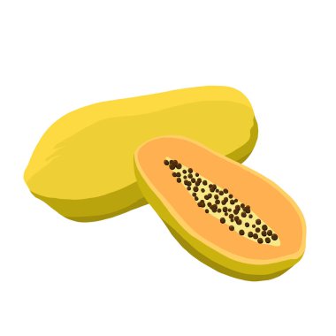 Papaya vektör Illustration. Sevimli Papaya