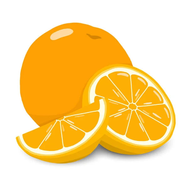 Orange Vektor Illustration Söt Apelsin Frukt — Stock vektor