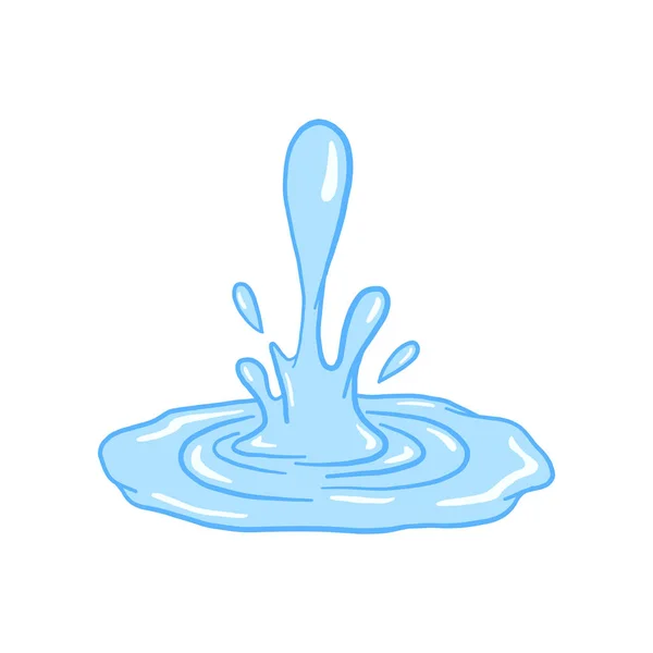 Víz Csobbanás Vektor Illusztráció Aranyos Vízkivitel — Stock Vector