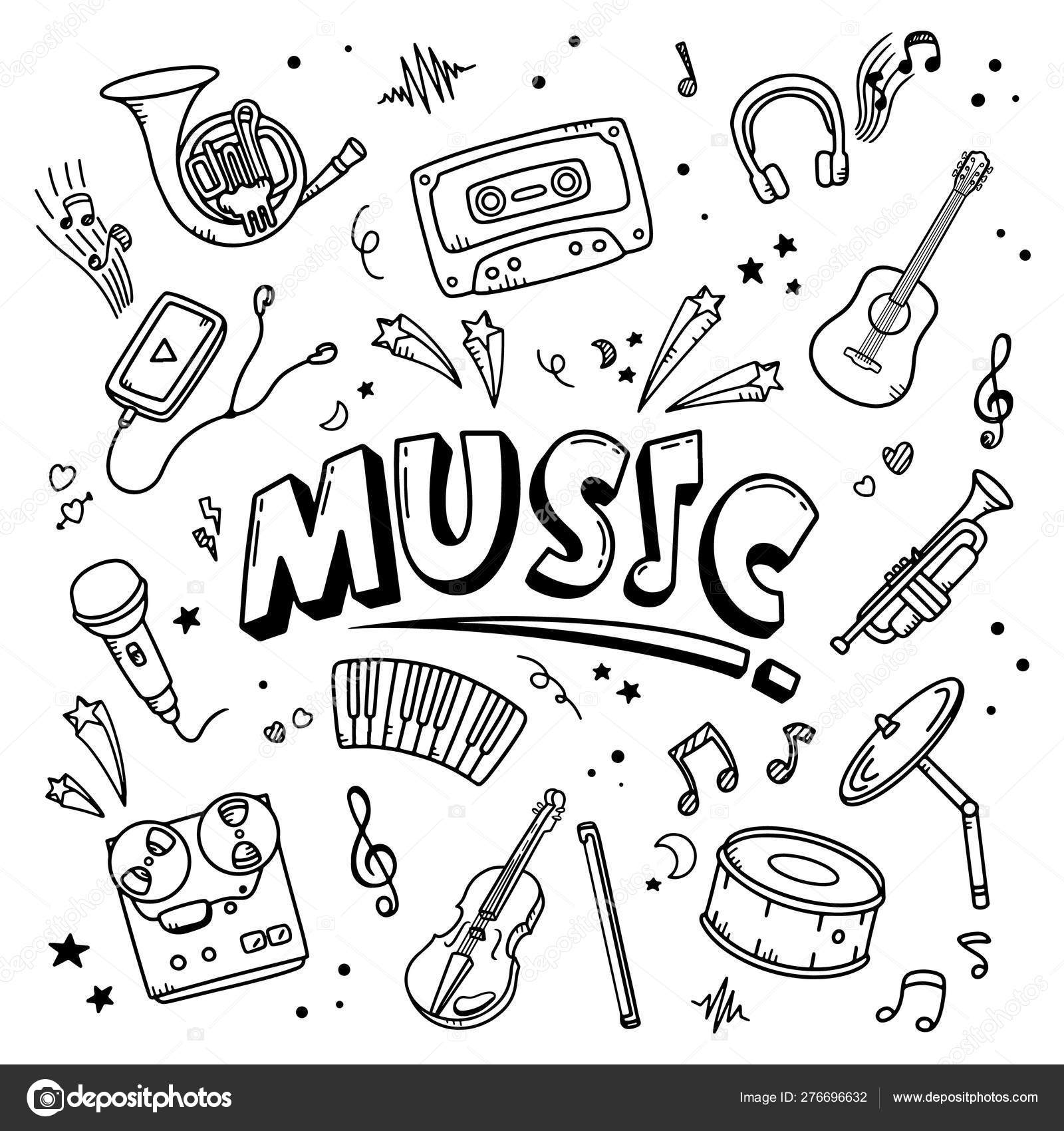 Music Vector Illustration Drawing Design Concept Stock Vector by