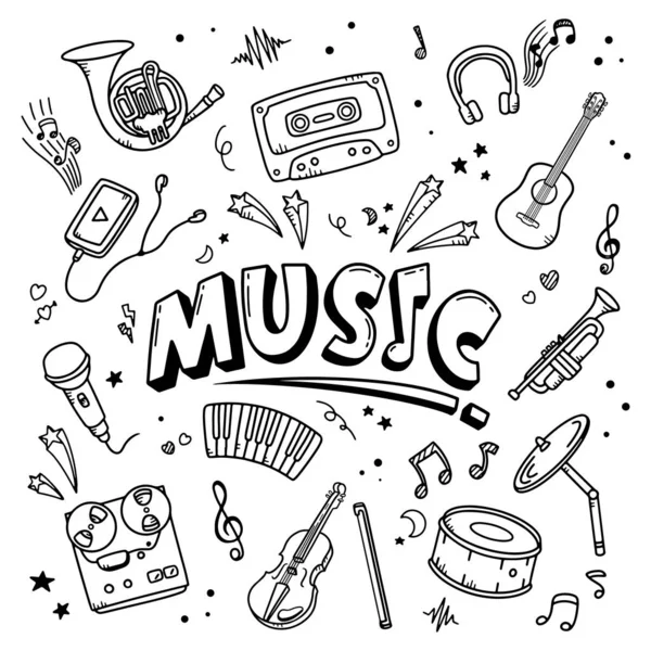 Müzik vektör illüstrasyon. Çizim tasarım konsepti