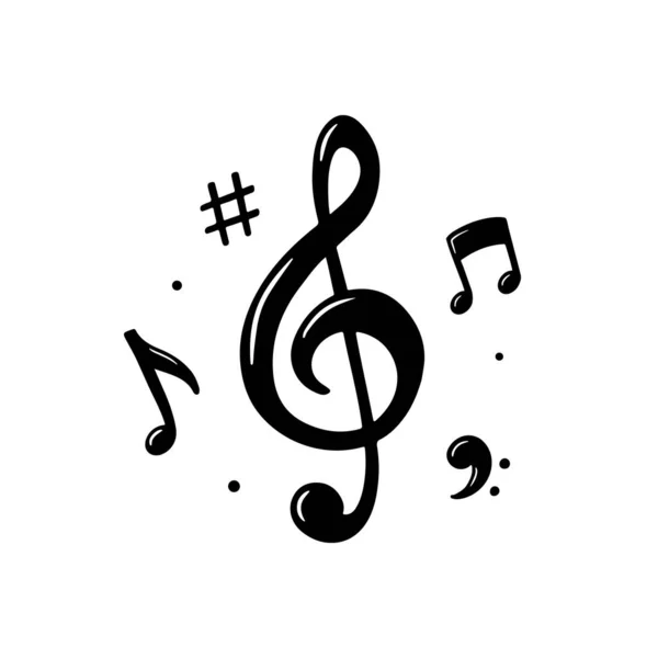 Müzik Notası Simgesi Melody Vektör Illüstrasyonu — Stok Vektör