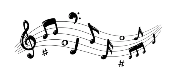 Музыкальные Ноты Шкале Векторная Иллюстрация — стоковый вектор