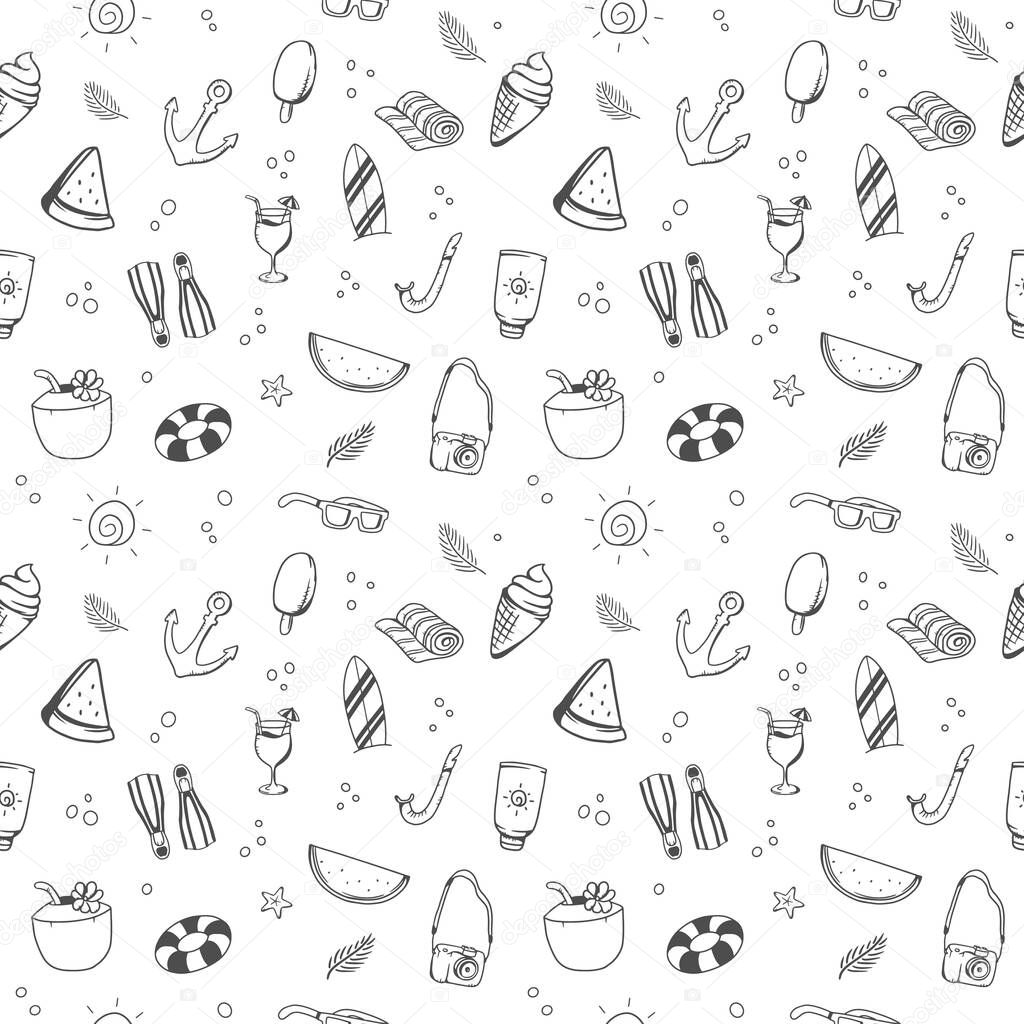 Summer seamless pattern. Cute vector illustration