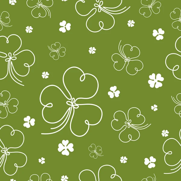 Seamless pattern for St. Patrick day with leaf clovers. — Stock Vector