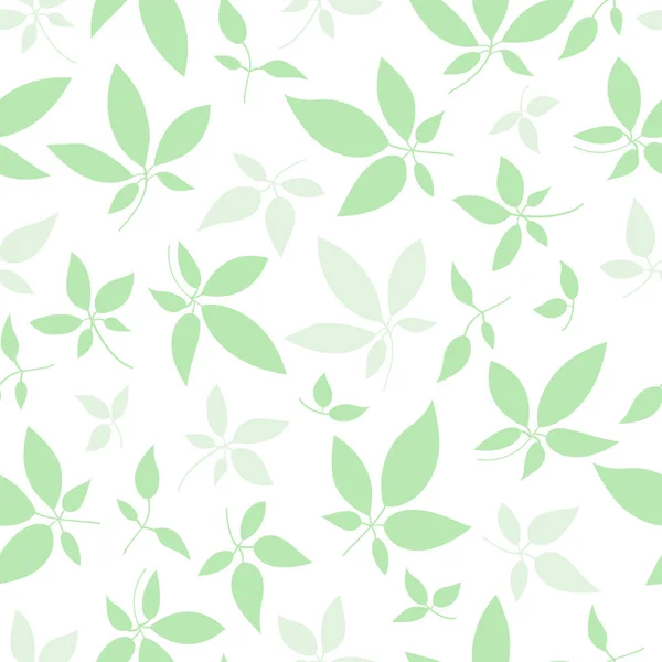 Patrón sin costuras con ramitas de plantas. Hojas en orden caótico para el diseño de la cubierta, papel pintado, embalaje - Vector — Vector de stock