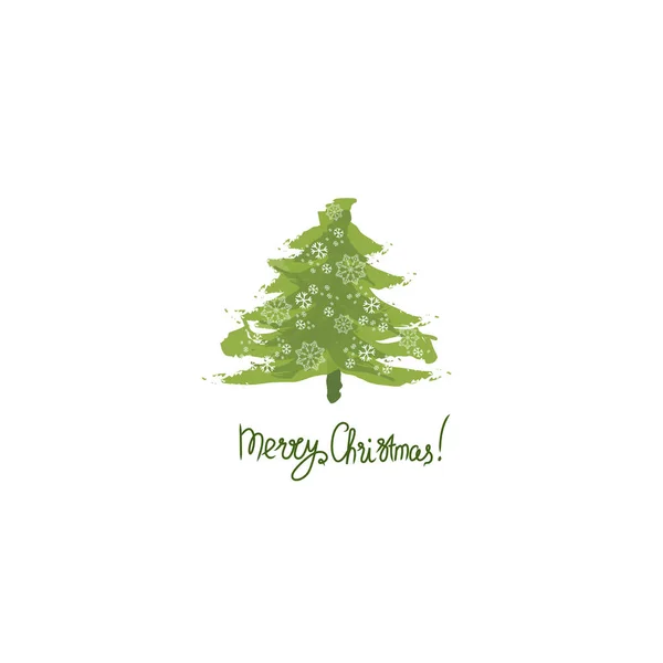 Árbol de Navidad verde. Árboles de Navidad dibujado a mano, la naturaleza abeto inusual árboles plantilla para la tarjeta de felicitación de año nuevo o víspera guirnalda decoración vacaciones vector aislado simple — Vector de stock