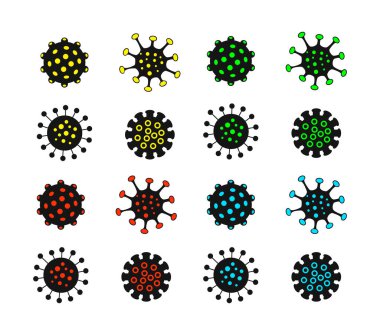 Corona virüsünün grafiksel vektörünü wuhan 'a ayarla, Corona virüsü enfeksiyonu. 2019-nvoc virüsü. Corona virüs mikrobu..