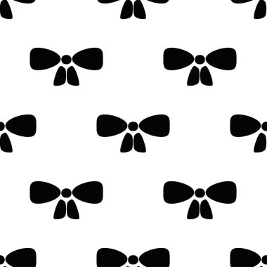 Siyah papyon simgesi beyaz arkaplanda izole edilmiş pürüzsüz desen. Vektör