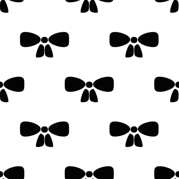 Черный бабочка галстук значок изолирован бесшовный узор на белом фоне. Вектор — стоковый вектор