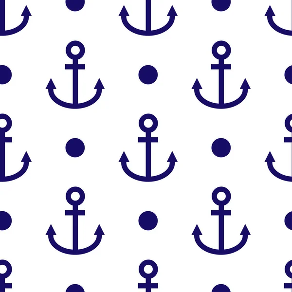 Μπλε Anchor εικονίδιο απομονωμένη αδιάλειπτη μοτίβο σε λευκό φόντο. Διάνυσμα — Διανυσματικό Αρχείο