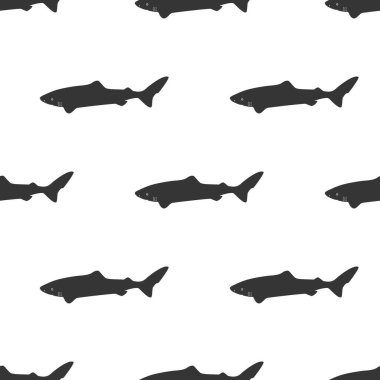 İkon kutup köpekbalıklarıyla kusursuz desen. Kağıt, kapak, kumaş, iç dekorasyon için modern soyut tasarım