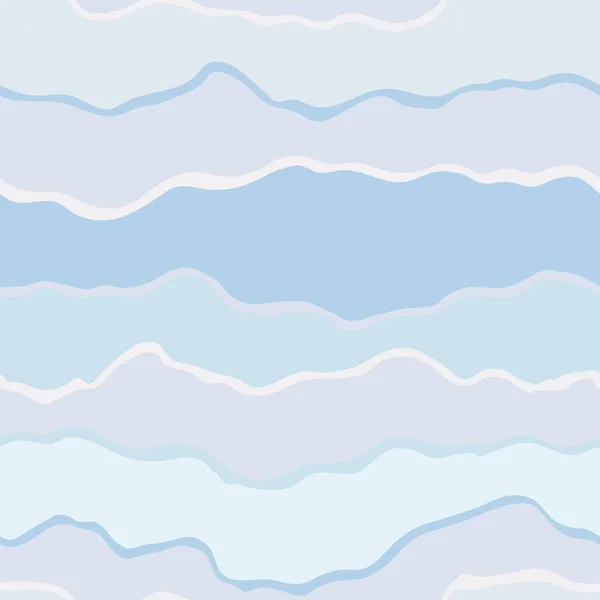 波状のラインブルーのパステルでシームレスなパターン かわいい背景 ベクターイラスト — ストックベクタ