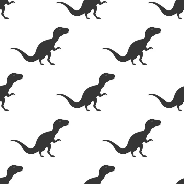 Silueta Icon Dinosauři Vektor Bezešvý Vzor Pozadí Tapety — Stockový vektor