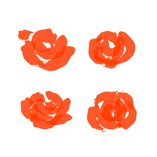 Conjunto Rosas Abstractas Diseño Minimalista Puede Utilizar Para Decoración Del — Vector de stock