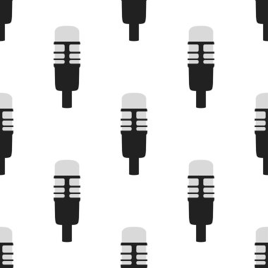 Mikrofon simgesi kusursuz desen. Vektör simgesi kişisel yardımcısı ve ses tanıma konsepti ses sembolü akıllı teknolojilerin düz çizimi.