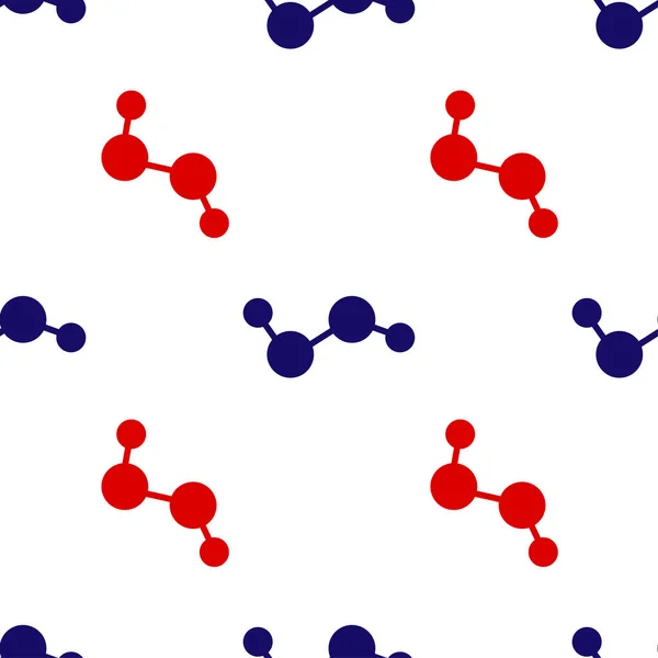Blauw Rood Waterstofatoom Icoon Geïsoleerd Naadloos Patroon Witte Achtergrond Vectorillustratie — Stockvector