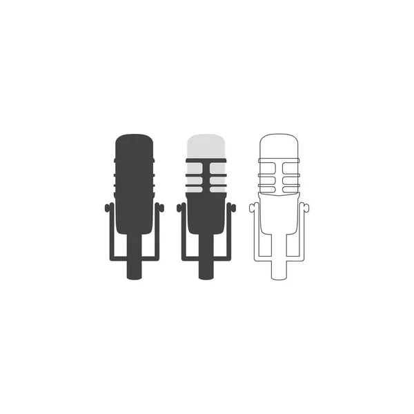 Set Icona Microfono Immagine Vettoriale Assistente Personale Concetto Riconoscimento Vocale — Vettoriale Stock