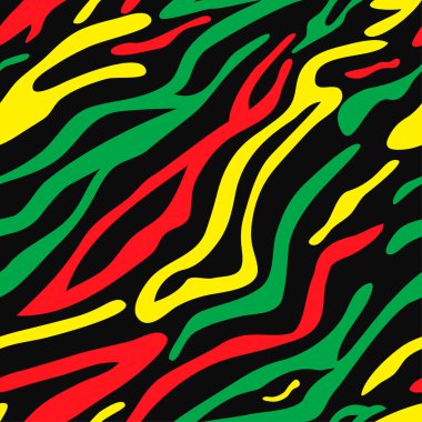 Şeritli, sarı, yeşil, kırmızı renklerle kusursuz bir arka plan. Etiyopya bayrağının renkleri. Vektör illüstrasyonu