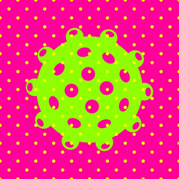 Απρόσκοπτη Μοτίβο Μόριο Του Coronavirus Και Τελείες Στο Στυλ Της — Διανυσματικό Αρχείο