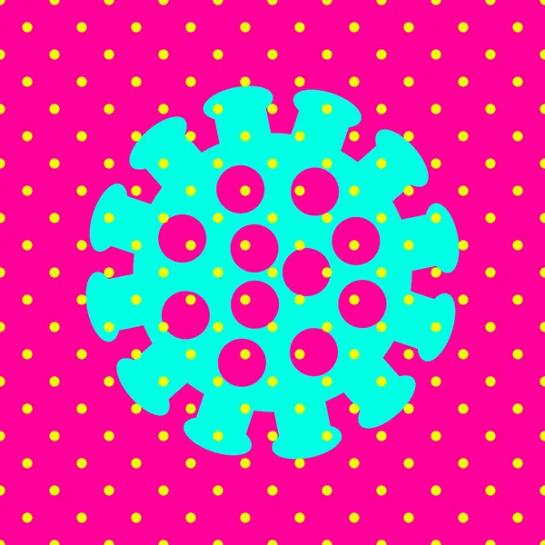 Бесшовный Рисунок Молекулой Коронавируса Точками Стиле Поп Арта Крупным Планом — стоковый вектор
