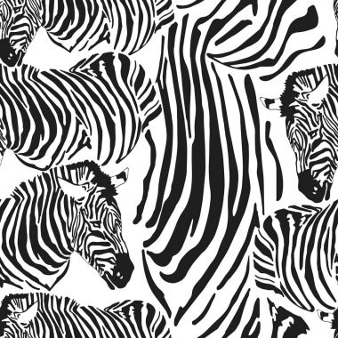 Çağdaş zebra kusursuz konuşmalar. Siyah ve Beyaz Kumaş Deseni Tasarımı. Kusursuz zebra deseni, vektör.