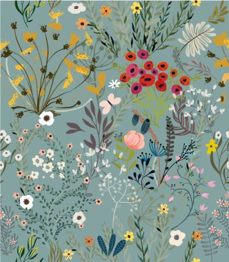 doodle çiçek deseni