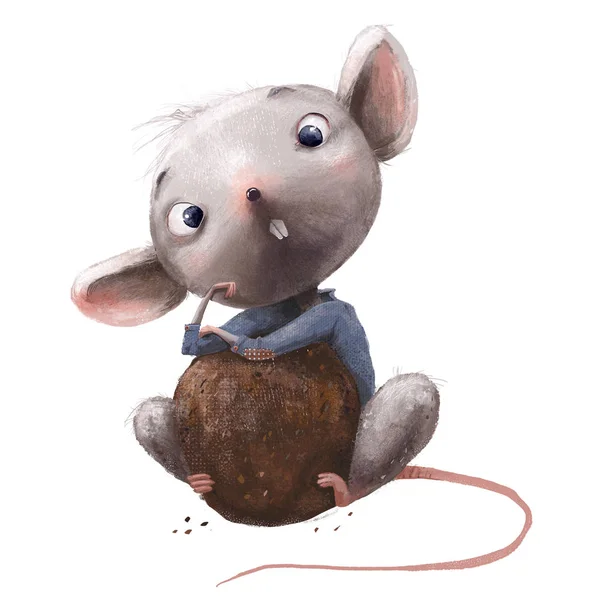 可爱的小老鼠与巧克力 — 图库照片