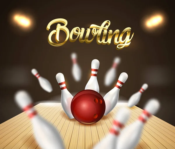 Sfondo Dell Attacco Bowling Bandiera Illustrazione Della Clip Vettoriale — Vettoriale Stock