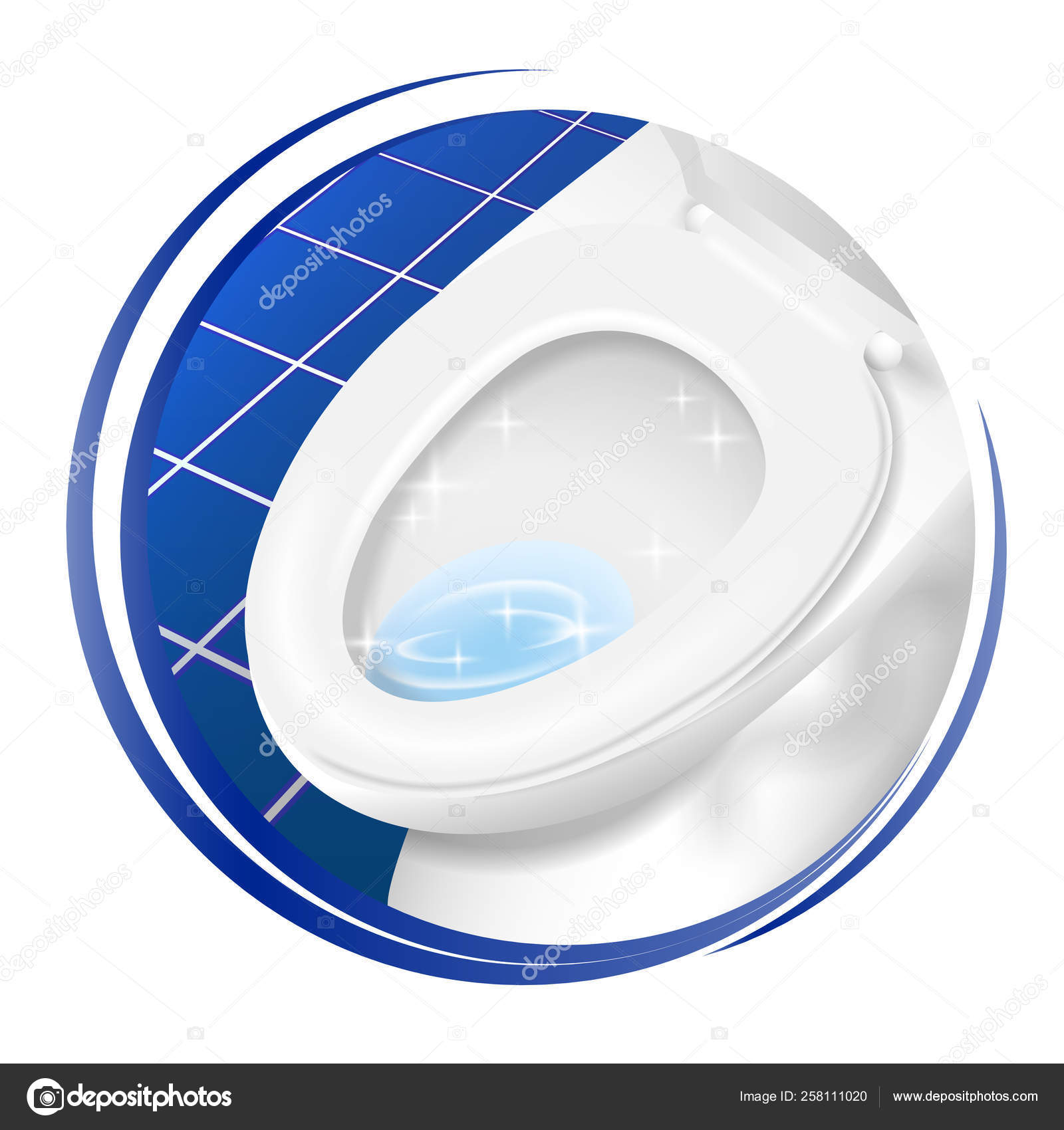 Cleaner Toilet Icon Symbol Logo Sign Sticker Label Tag Banner Stock