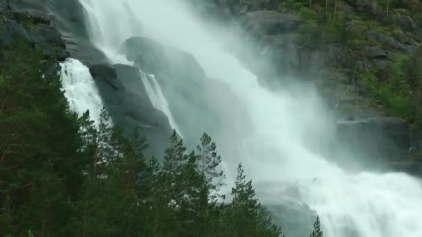 Grande Cascata Cascata Norway — Vídeo de Stock