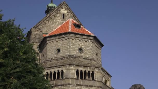 Gotische Renaissance Basiliek Saint Procopius Třebíč Klooster Unesco Site Tsjechië — Stockvideo