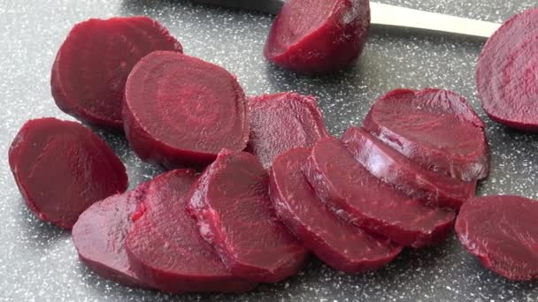 Beetroot Beet Chopped Salad Healthy Ingredient Cooking Cooked Beet — Stock Video