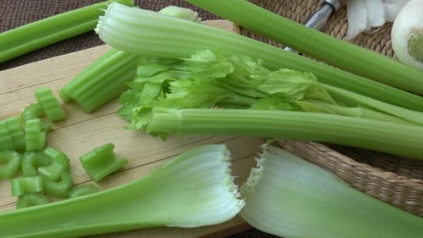 Légumes Frais Radis Céleri Légumes Non Cuits — Video