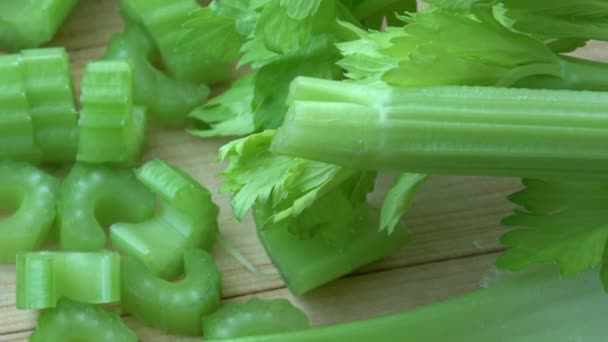 Sellerie Aus Frischem Gemüse Rohes Gemüse — Stockvideo