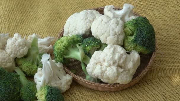 Cavolfiore Biologico Fresco Broccoli — Video Stock
