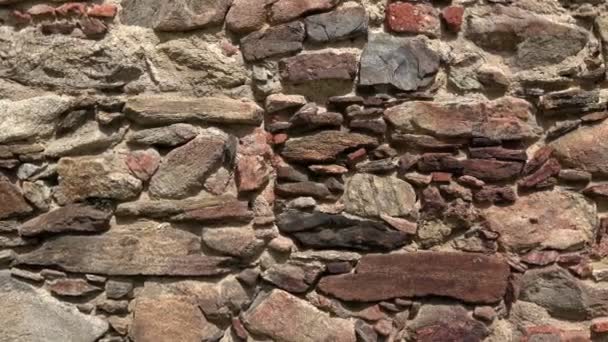 Antigua Pared Piedra Del Castillo Textura Una Pared Piedra — Vídeo de stock