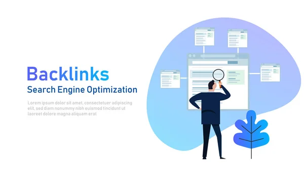 Backlinks Link Gebouw Seo Concept Vectorillustratie — Stockvector