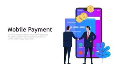 Mobil ödeme, işlem iş kavramı alışveriş online akıllı telefon