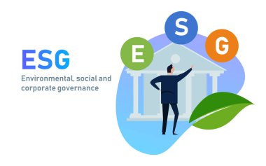 Sürdürülebilir ve etik iş içinde çevre, sosyal ve yönetişim kavramı ESG