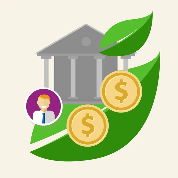 Ecologia corporativa moedas de negócios verdes ética empresarial boa governança — Vetor de Stock