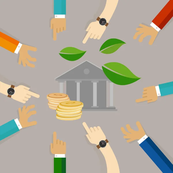 Korporativní ekologie mince zelená podnikatelské podnikání etika dobrá správa — Stockový vektor