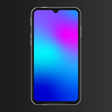 Gerçekçi telefon ekranı şablonu hiçbir çentik ön görünüm akıllı telefon cep telefonu cihazı. Modern izole detaylı 2019 editable tasarım