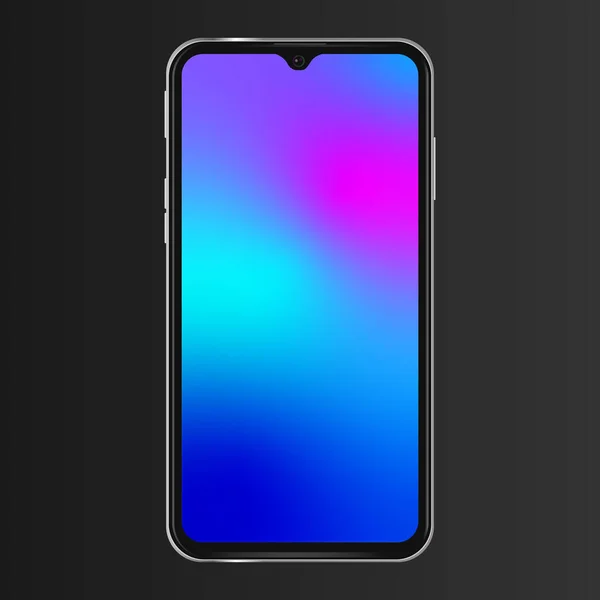 Modelo de tela de telefone realista sem entalhe vista frontal dispositivo móvel de telefone inteligente. Design editável 2019 detalhado isolado moderno — Vetor de Stock
