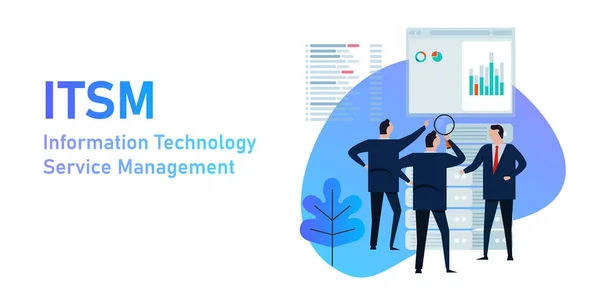 ITSM IT-servicebeheer kwaliteitsmanagement computersysteemoplossing — Stockvector